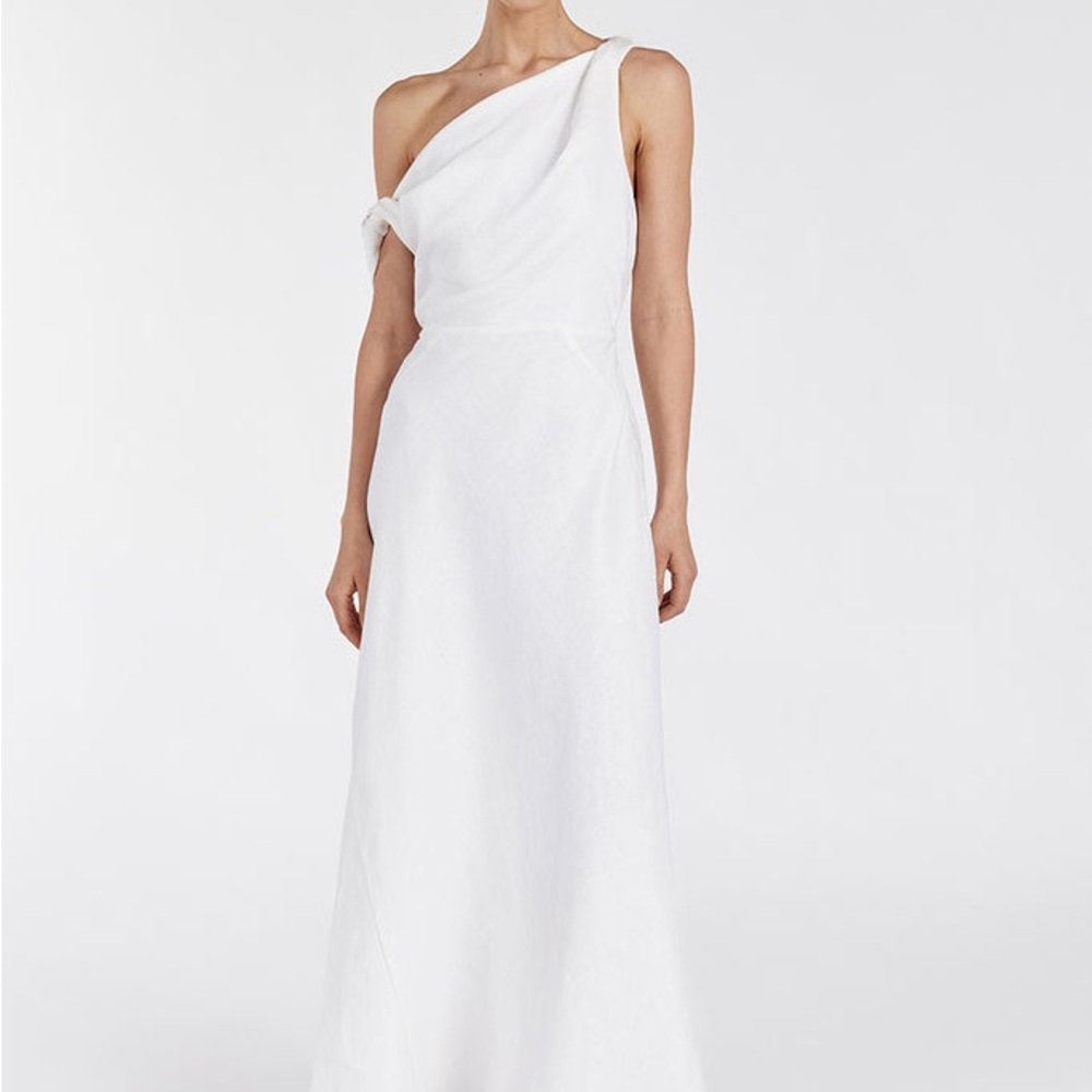 Dissh Joelle White Linen Midi Dress